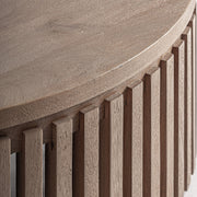 Gàbia dohányzóasztal részletfotó – homokfúvott mangófa asztallap