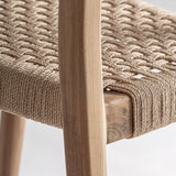 Cean szék ülőfelület és váz találkozása – fonat és teakfa csatlakozás