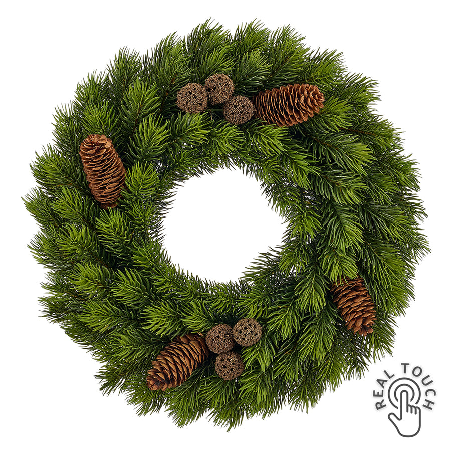 ABIES zöld mű jegenyefenyő koszorú Ø 40 cm, termékfotó.