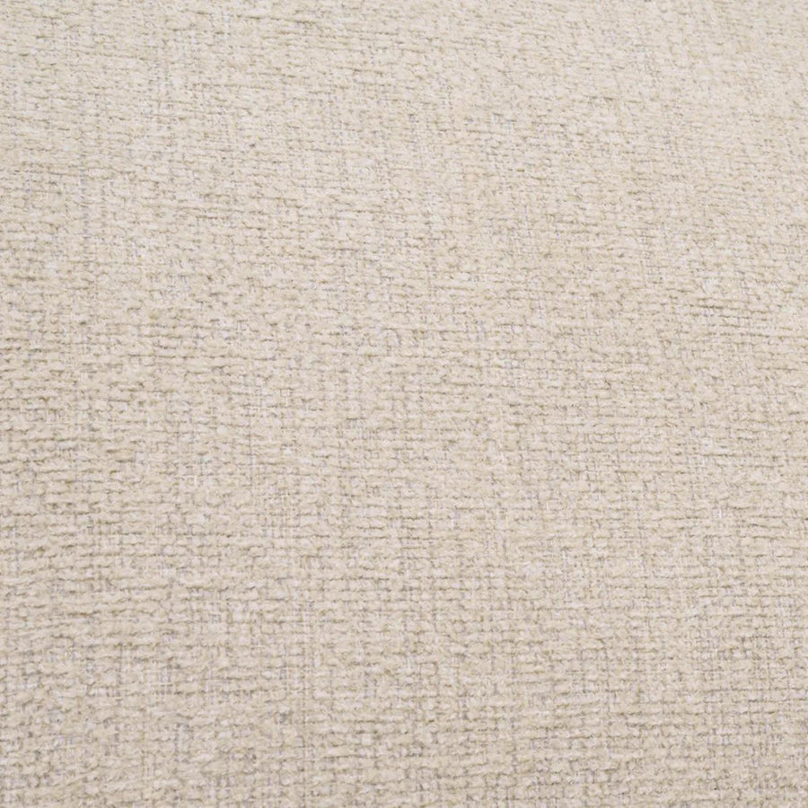 Bézs színű szövettel kárpitozott, 3 személyes dizájn kanapé .