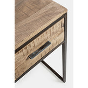 Akácfából és acélból készült, 2 fiókos íróasztal.