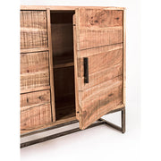 Akácfából és acélból készült tálaló.