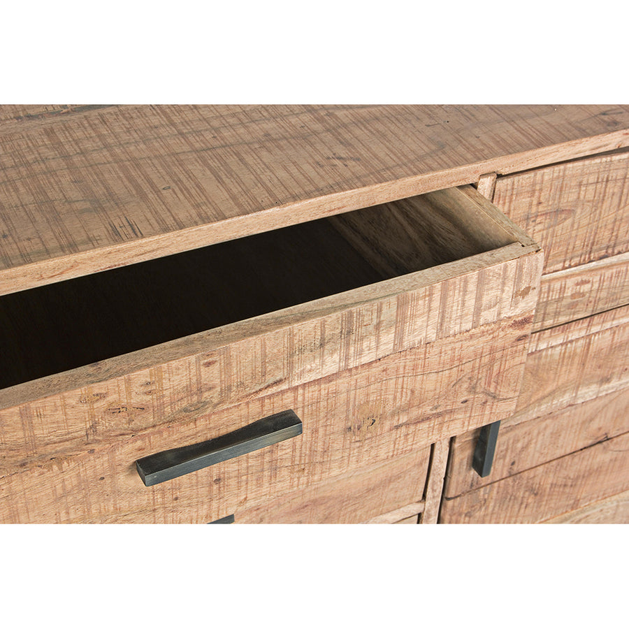 Akácfából és acélból készült tálaló.