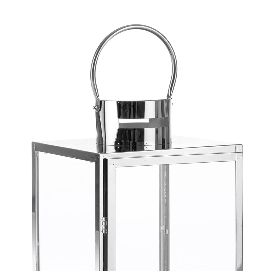 Ezüstszínű rozsdamentes acélból készült, 3 darabos lámpásszett.