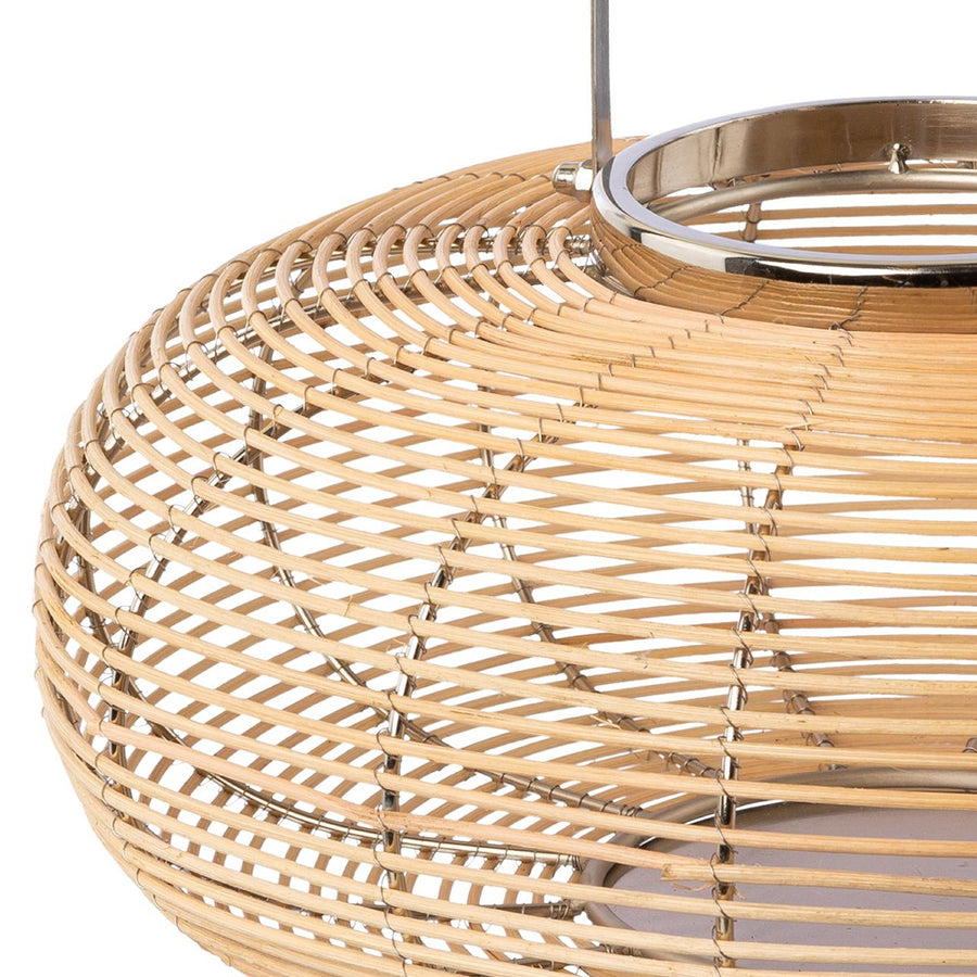 Natúr színű fűzfavesszőből készült, kézműves lámpás.