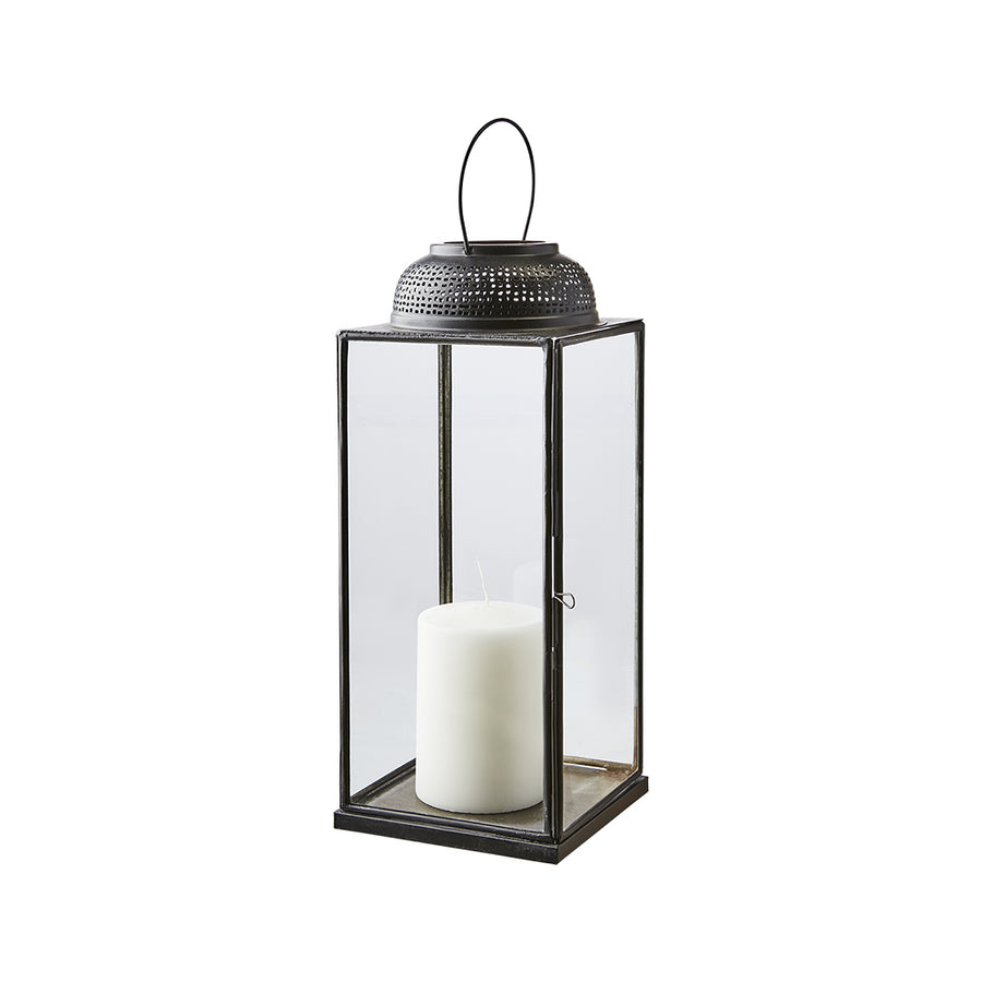 Keleti ihletésű, kortárs stílusú, fekete színű, kézműves fém lámpás.