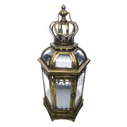 Barokk stílusú, óarany színű fém lámpás kupolás tetővel és koronadíszes fogantyúval