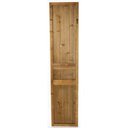 Patinás, antikolt felületű,, kazettákkal és stukkókkal díszített, fenyőfából készült krémszínű falpanel.