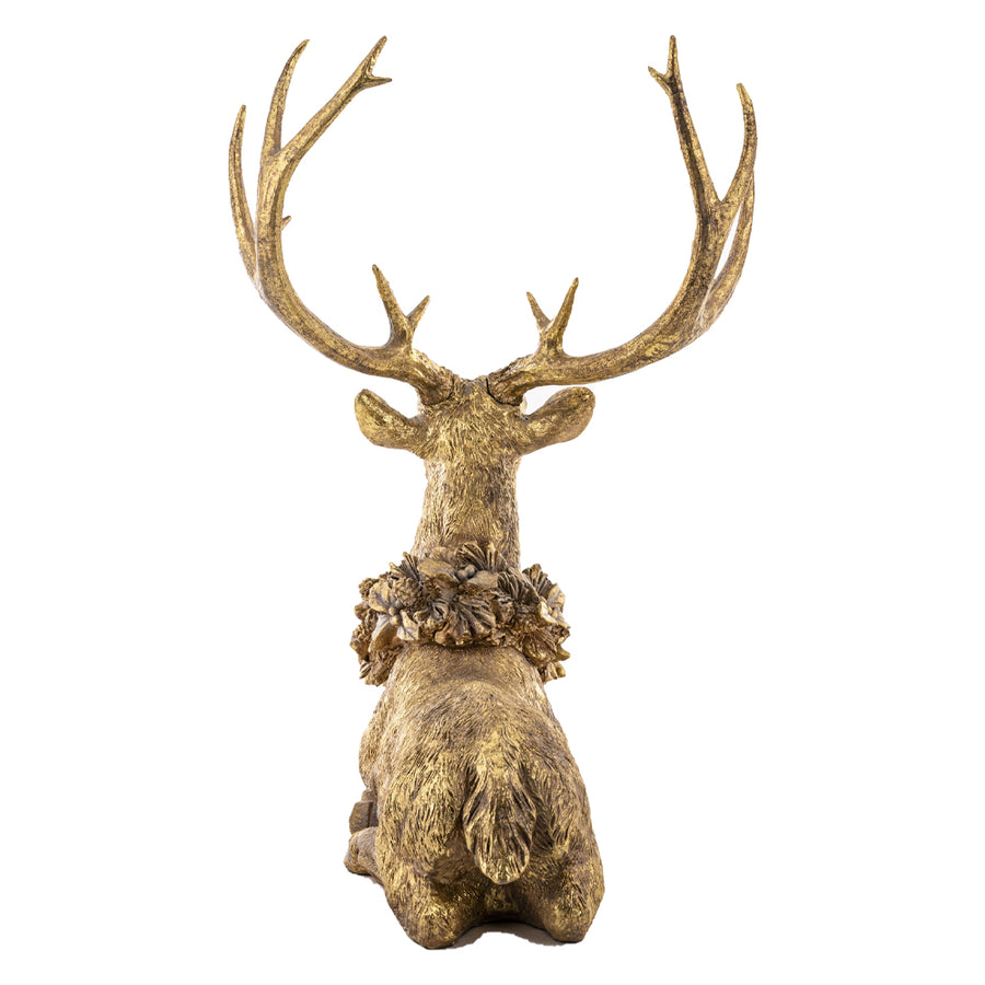 Antikolt arany szarvas hátulnézetből, látványos agancsokkal