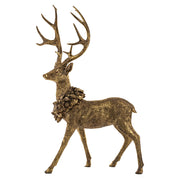 Antique kollekció arany szarvas dekoráció oldalnézetben, 72 cm