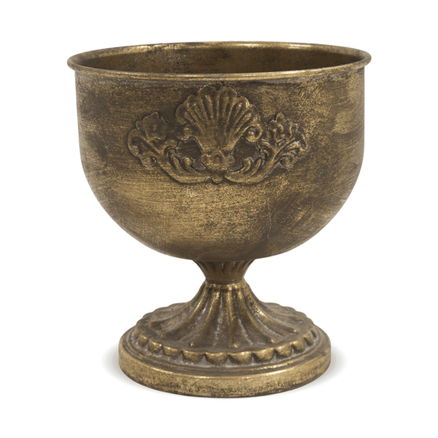 Óaranyszínű, fém díszkaspó.