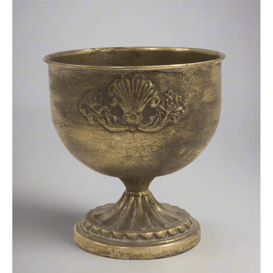 Óaranyszínű, fém díszkaspó.