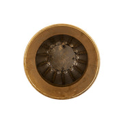 Antique Metals antik aranyszínű fém kaspó belső nézete felülnézetből, díszített textúrával és patinázott belső felülettel.