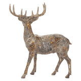 Patinás felületű szarvas figura oldalnézetben, 62 cm