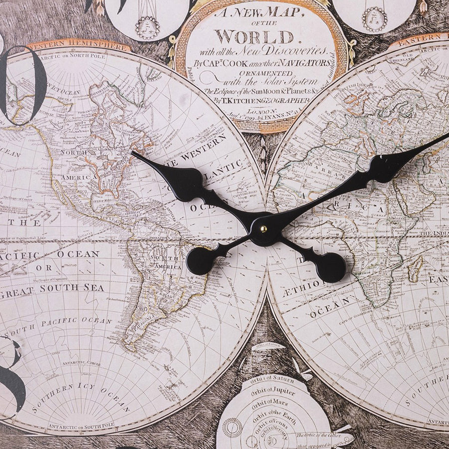 Vintage stílusú, fémből készült, fekete valamint vintage barna színű, 80 cm átmérőjű falióra.