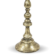 Dekoratív kialakítású, patinás felületű,, aranyszínű, fém díszkaspó.