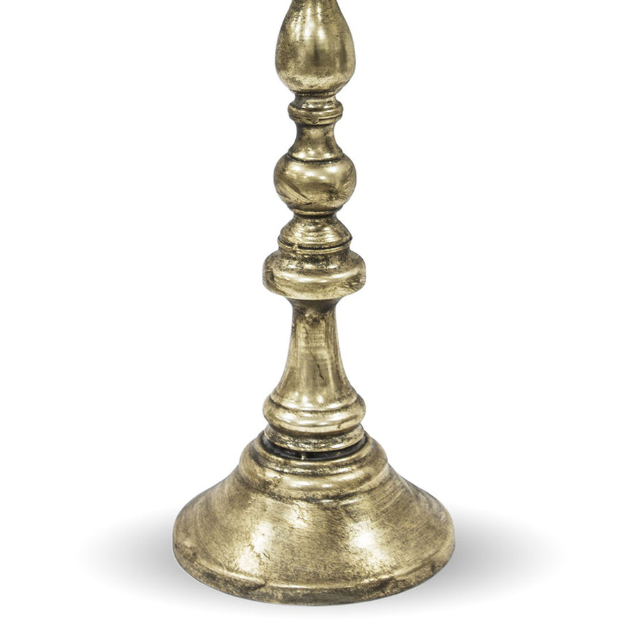 Dekoratív kialakítású, patinás felületű,, aranyszínű, fém díszkaspó.