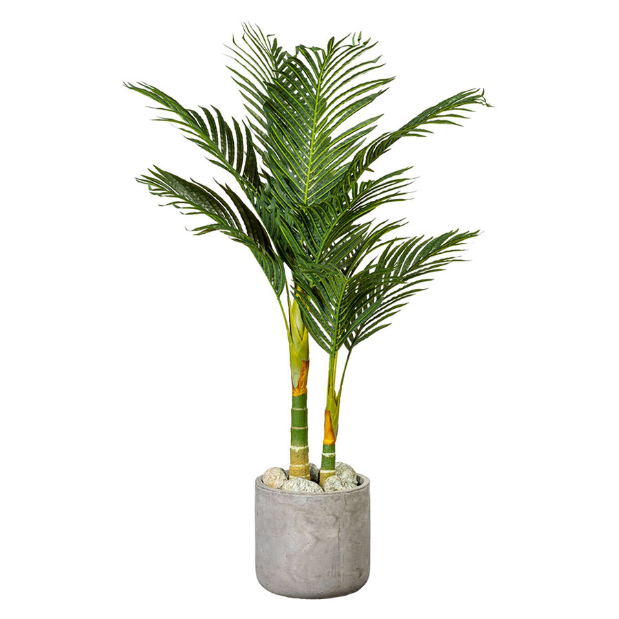 120 cm-es mű areca pálma dekor kaspóban, beltéri elhelyezéssel.