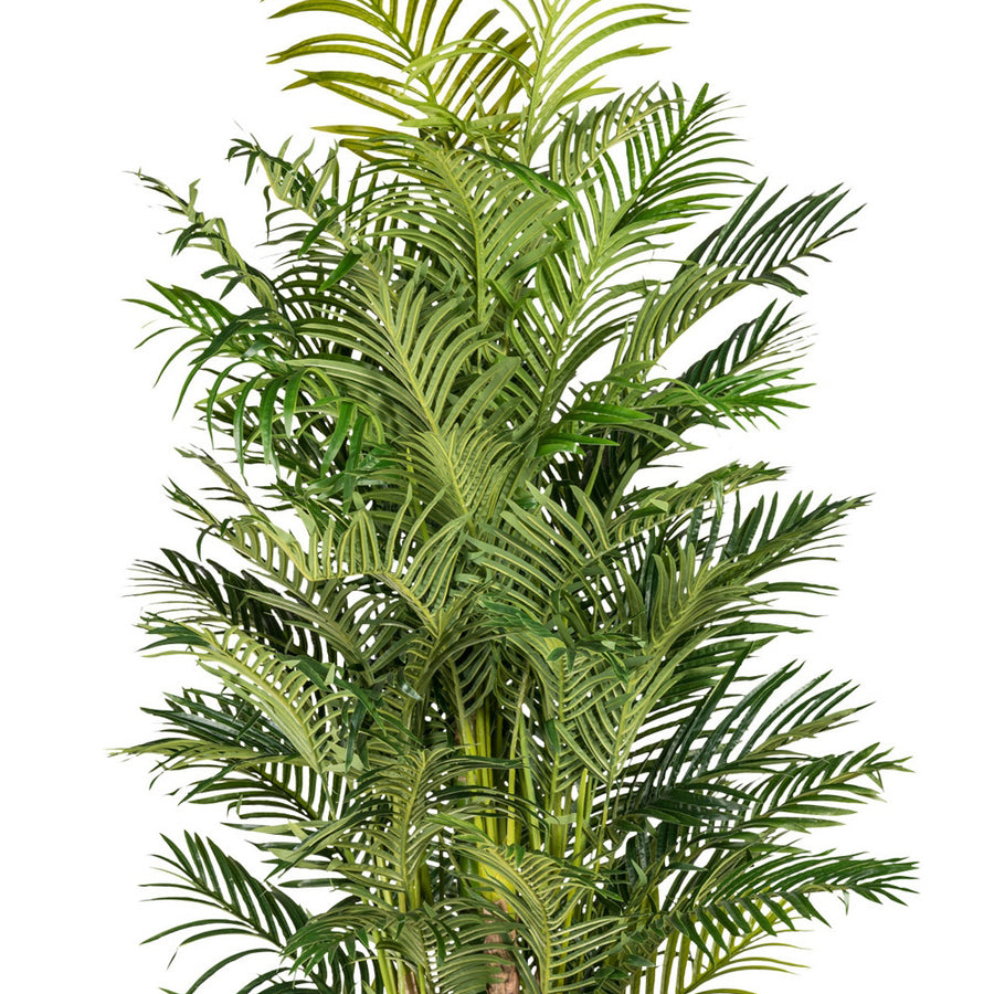 Élethű részletekkel kidolgozott mű aranypálma zöld levelei közelről