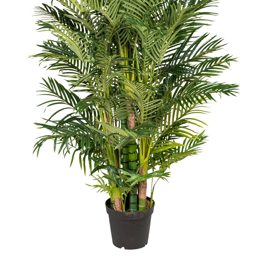 Mű aranypálma alsó része, zöld pálmatörzsekkel és fekete kaspóval