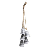 Hópehely mintázatú, 5 darabos, karácsonyi bádogharang szett.