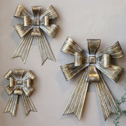 ART FERRO antik rézszínű fém karácsonyi masni 25 cm