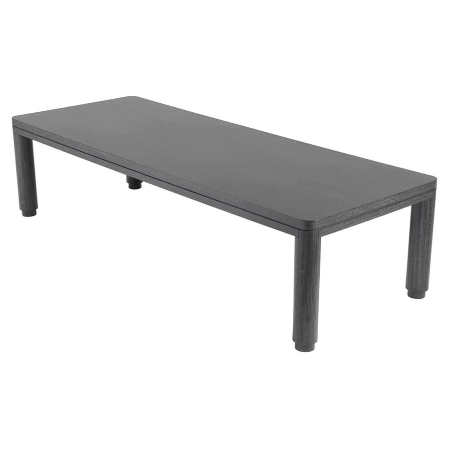 Grafitszürke színű tölgyfurnérból készült, formatervezett design étkezőasztal.