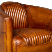 AVIATOR bőrfotel részletfotó, steppelt ülő- és háttámla prémium bivalybőrből