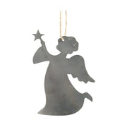 Fémből készült, függeszthető kialakítású angyal sziluett figura.