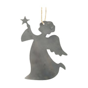 Fémből készült, függeszthető kialakítású angyal sziluett figura.