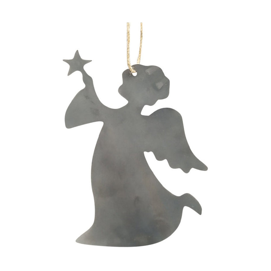 Fémből készült, függeszthető kialakítású angyal sziluett figura.