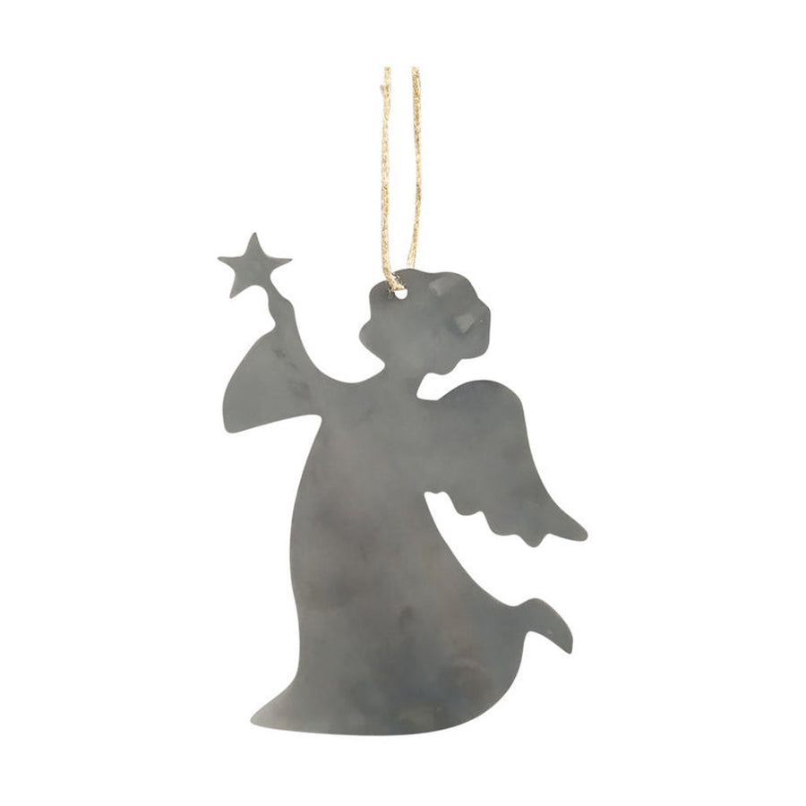 Fémből készült, függeszthető kialakítású angyal sziluett figura.