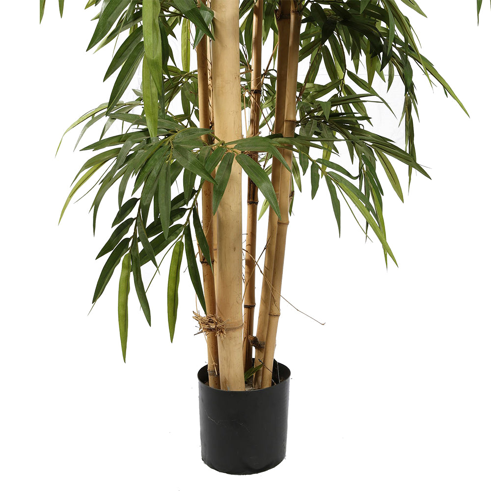 BAMBOO mű bambusz alsó rész – természetes bambusz törzsek fekete kaspóban