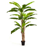 240cm magas, 27 leveles mű banánfa három törzzsel, fekete kaspóban