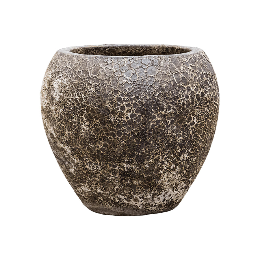 BAQ Lava Balloon Relic Black kerámia kaspó 54 cm – scratch off technikával készült, karakteres kaspó kültérre és beltérre