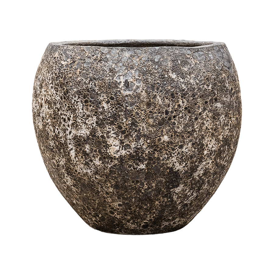 BAQ Lava Balloon Relic Black kerámia kaspó 60 cm – mély tónusú, rusztikus felületű, prémium kaspó kézzel formálva