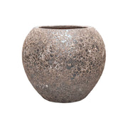 Kézzel készített kerámia kaspó rozsdás-fémes árnyalatban, 49 cm-es méretben, BAQ Lava Balloon kollekció