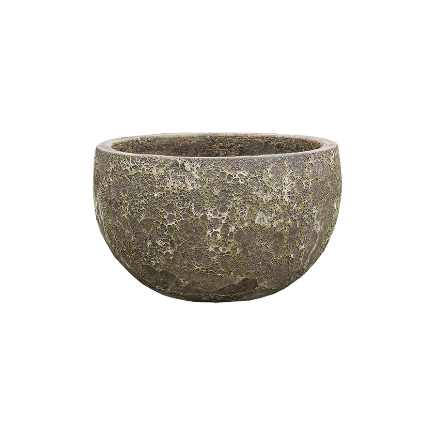 BAQ Lava Bowl Relic Jade kerámia kaspó 40 cm – kézzel készített, tálformájú kaspó zöldes árnyalatban