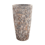 Magas, rusztikus kerámia kaspó rozsdás fémhatással, BAQ Lava kollekció, 85 cm-es méretben