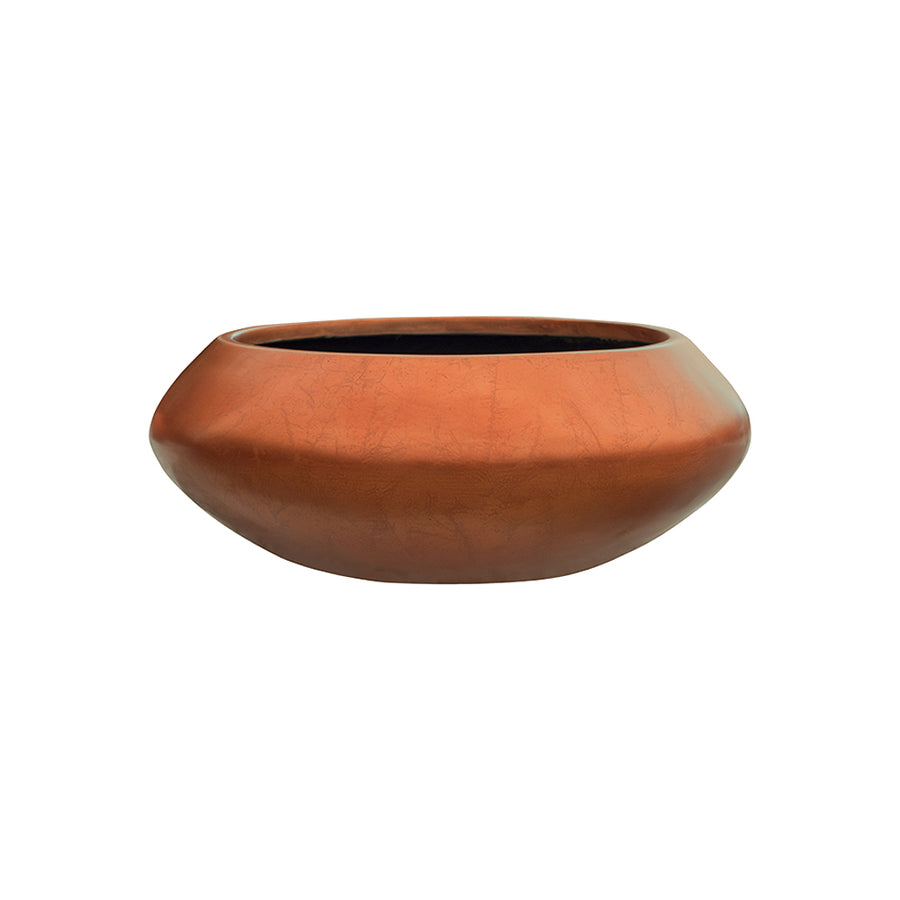 BAQ Metallic Bowl UFO Matt Copper kaspó 40 cm-es méretben, ovális formával, fényes réz árnyalatban.