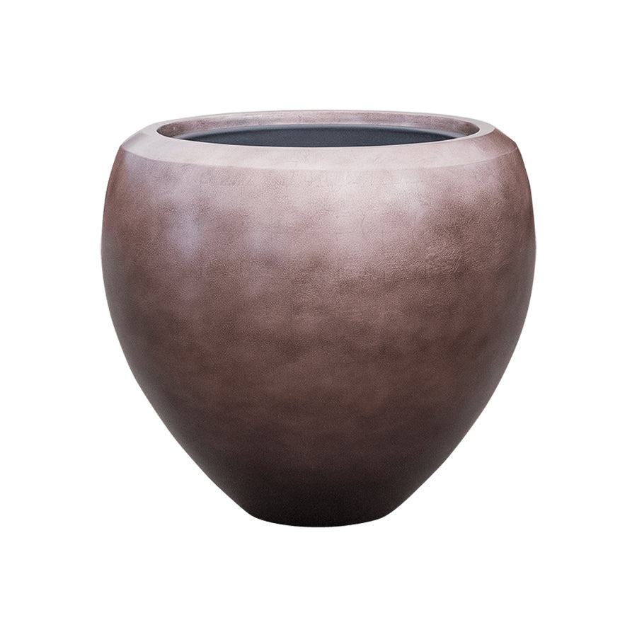 Fénytelen kávébarna színű BAQ Metallic Couple kaspó 50 cm-es méretben, modern és elegáns felülettel.