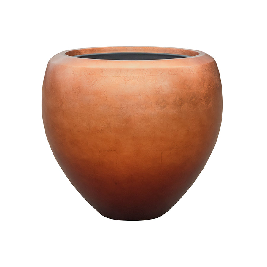 Matt réz színű BAQ Metallic Couple kaspó 50 cm-es méretben, fehér háttéren.