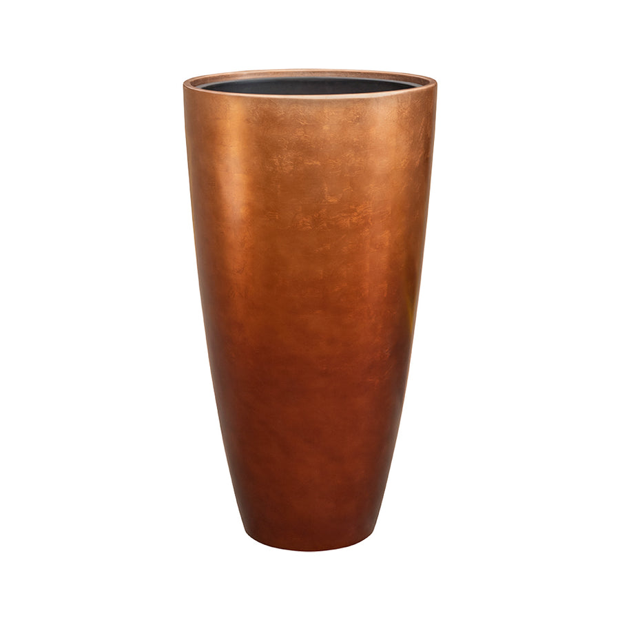 Matt réz színű, karcsú, magas BAQ kaspó 75 cm-es méretben, letisztult dizájnnal.