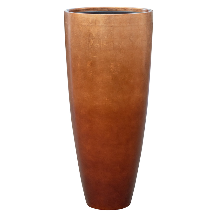 Elegáns, matt réz színű BAQ Partner kaspó 90 cm magas kivitelben, hengeres formával.