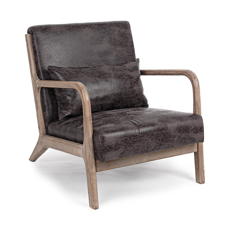 ANCILLA barna kaucsukfa-műbőr fotel