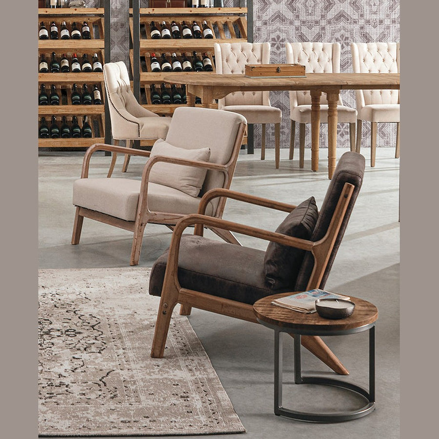 ANCILLA barna kaucsukfa-műbőr fotel