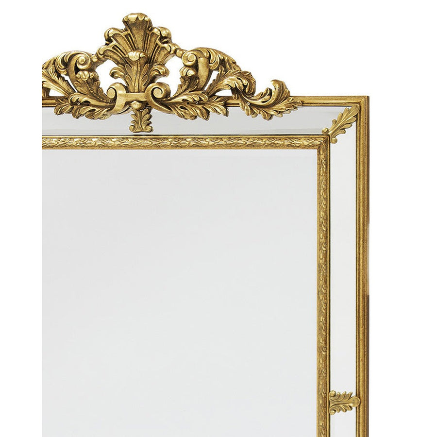 Barokkos megjelenésű,, fából készült, aranyszínű nagy falitükör.