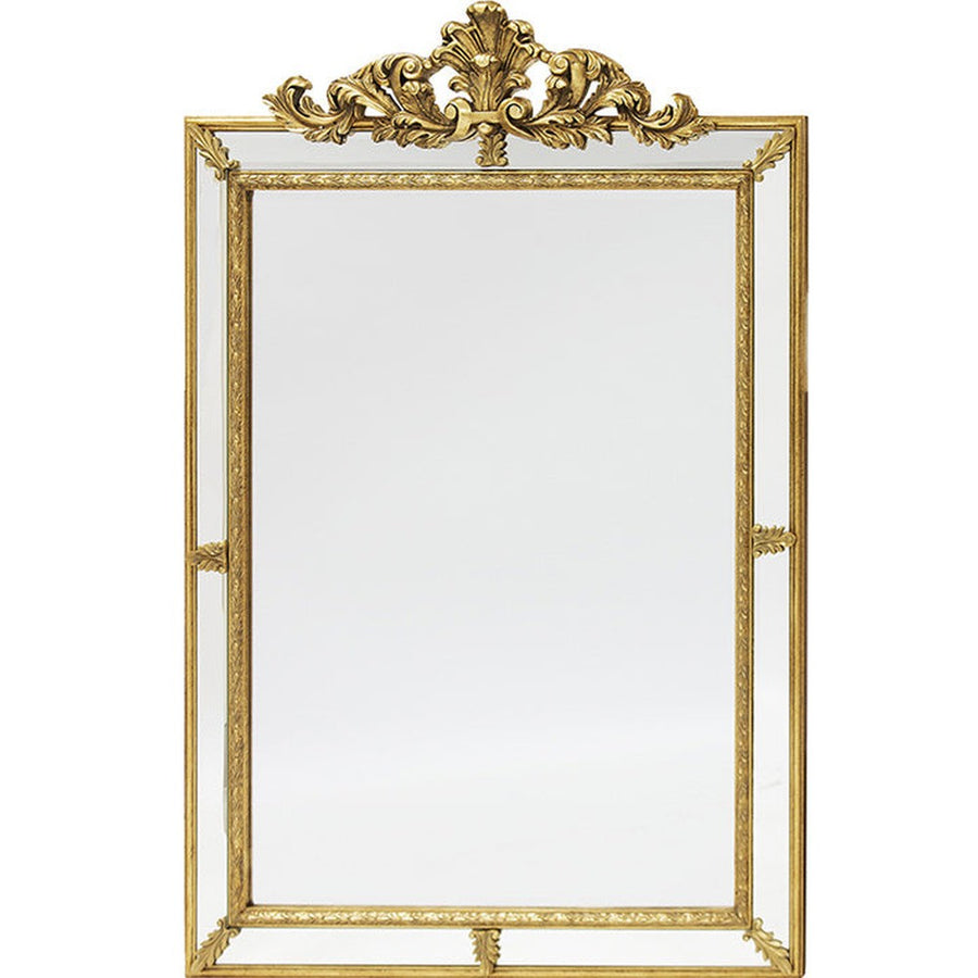 Barokkos megjelenésű,, fából készült, aranyszínű nagy falitükör.