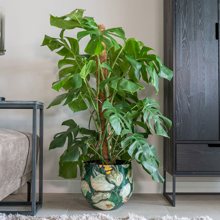 3 darabos. zöld színű fém design kaspó szett.