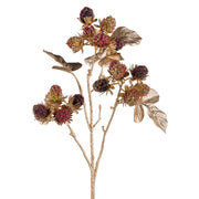 Aranyszínű mű szeder ág 44 cm magas, élethű bogyókkal és arany levelekkel.